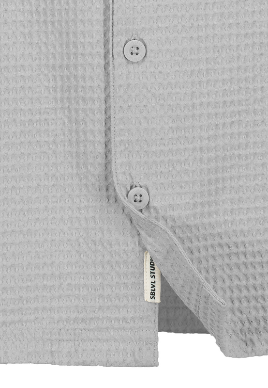 Thumbnail - Authentic Style WAFFLE STRUCTURE RESORT SHIRT Kurzarmhemd grau in XXL