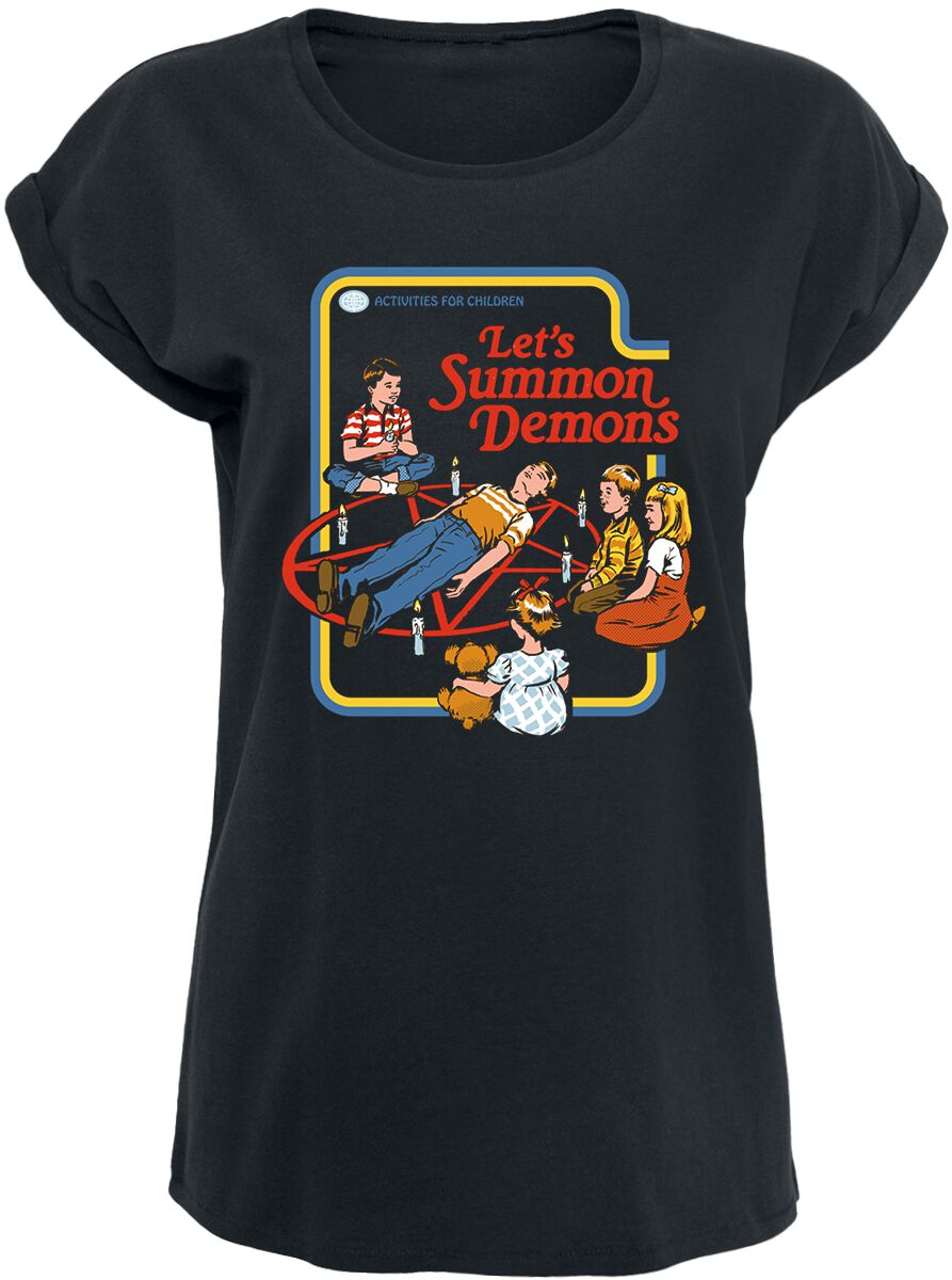 T-Shirt Manches courtes Fun de Steven Rhodes - Let's Summon Demons - S à 5XL - pour Femme - noir
