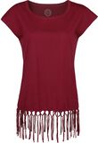 Fringed T-Shirt, RED by EMP, T-Shirt