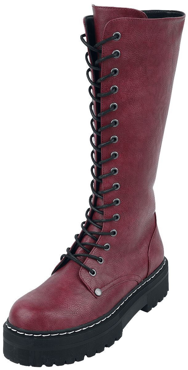 Image of Stivali di Black Premium by EMP - Dark Red Lace-Up Boots - EU39 a EU41 - Donna - rosso scuro