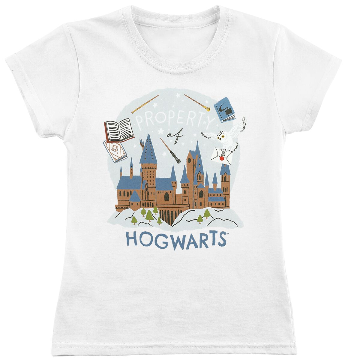 T-shirt de Harry Potter - Enfants - Property of Hogwarts - 104 à 128 - pour filles - blanc
