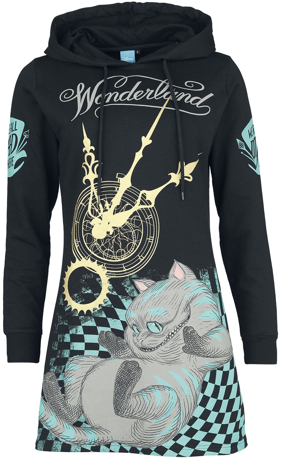 Levně Alice in Wonderland Mad Cat Šaty s kapucí černá