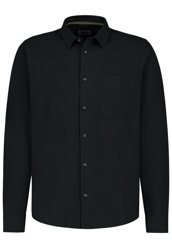 Sublevel Langarmhemd - SHIRT IN LINEN OPTIC - S bis XXL - für Männer - Größe M - schwarz