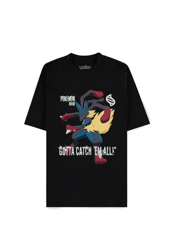 T-Shirt Manches courtes Gaming de Pokémon - Mega - Lucario - S à XXL - pour Homme - noir