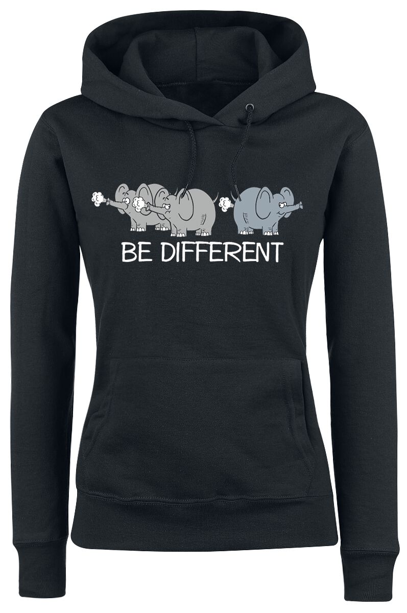 Sweat-shirt à capuche Fun de Tierisch - Be Different - S à XXL - pour Femme - noir