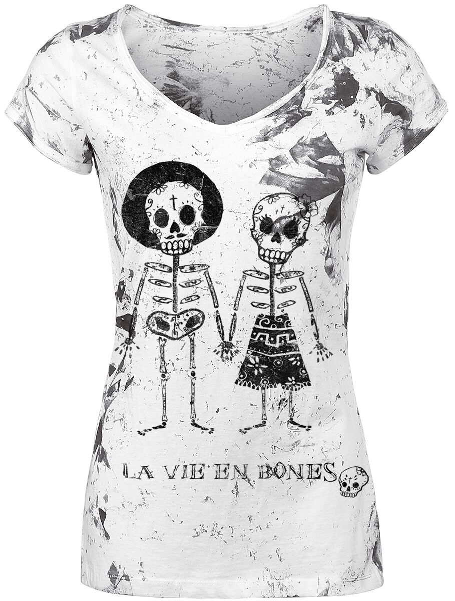 Outer Vision T-Shirt - Skeleton Lovers - M bis XL - für Damen - Größe XL - weiß