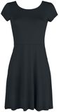 Schwarzes Kleid mit Rückenausschnitt und dekorativer Schnürung, Black Premium by EMP, Kurzes Kleid