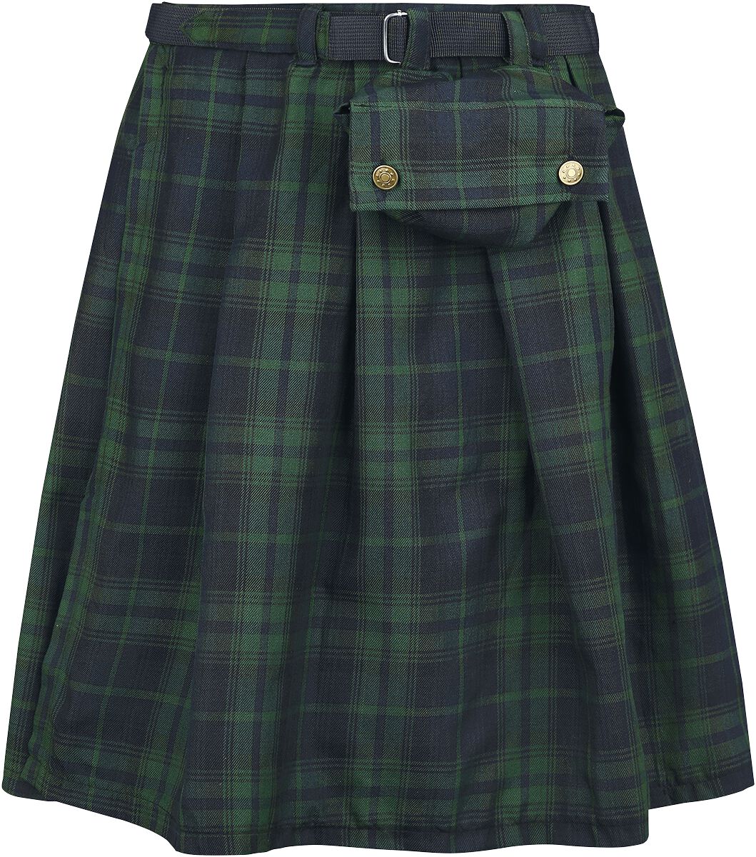 Image of Gonna al ginocchio Gothic di Banned Alternative - Fear is Over Kilt - S a 3XL-4XL - Uomo - verde