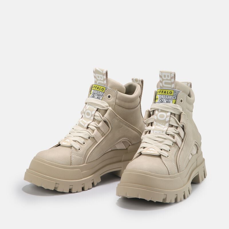 Buffalo Aspha NC Mid Bikerboot beige in EU37