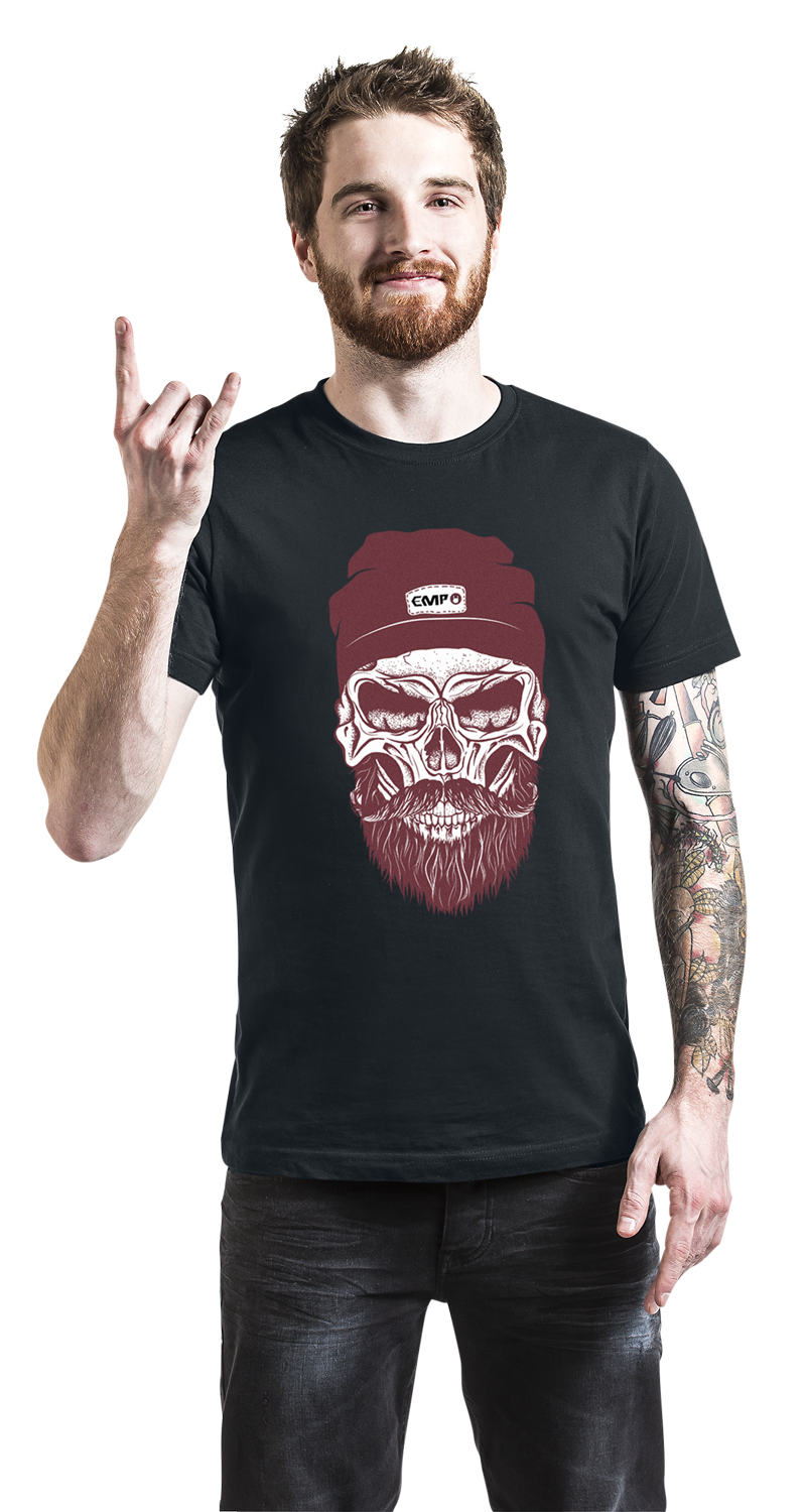 Funshirt Totenkopf T-Shirt schwarz