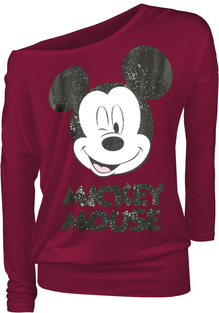 Levně Mickey & Minnie Mouse Twinkle Dámské tričko s dlouhými rukávy červená