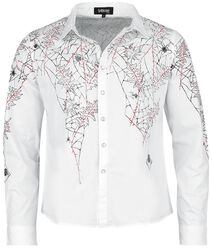 Shirt with Spiderweb Print, Gothicana by EMP, Langarmhemd