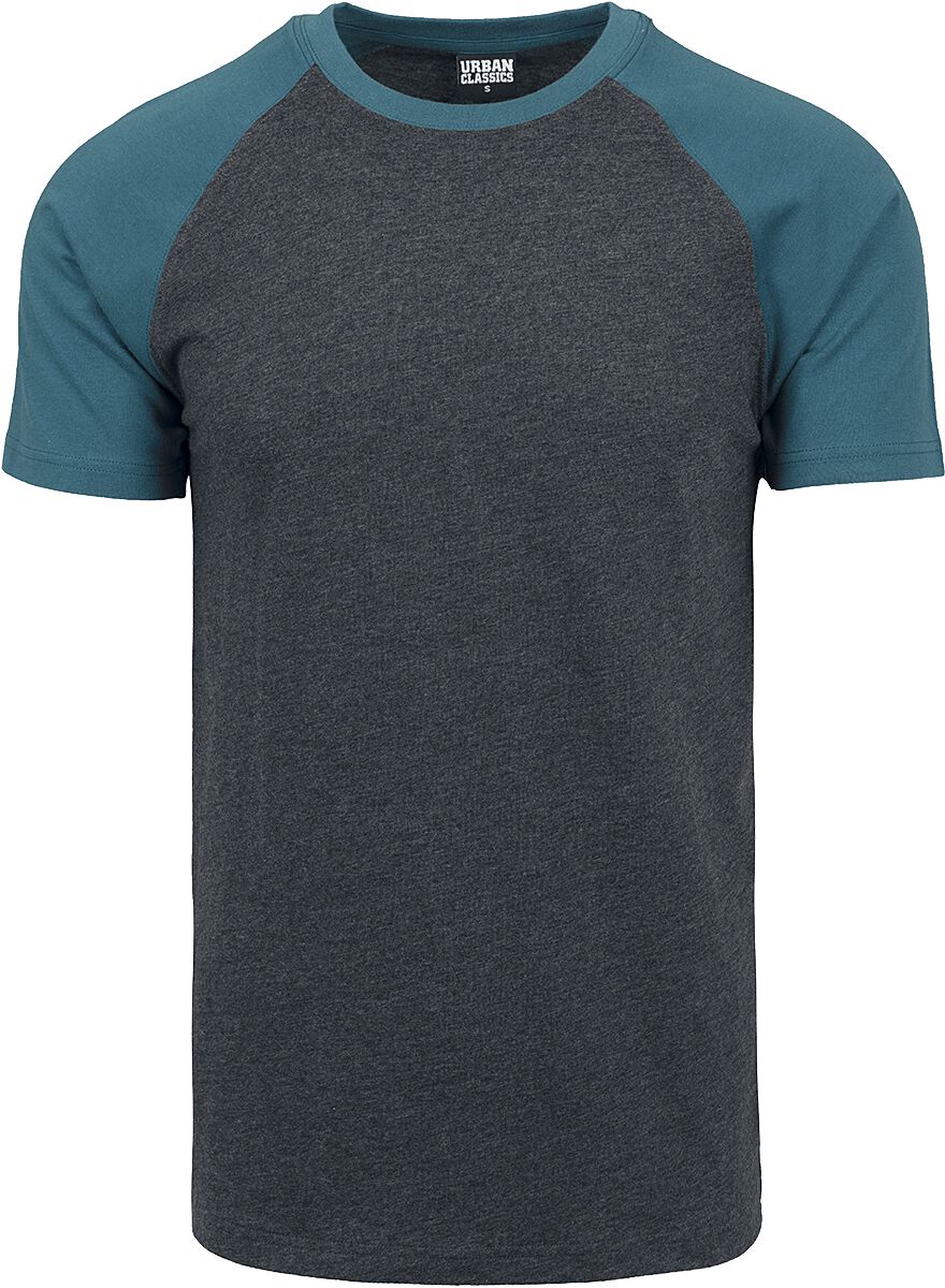 Urban Classics Raglan Contrast Tee T-Shirt grau blau in M
