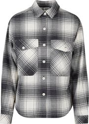 Ladies Oversized Check Shirt, Urban Classics, Langarmhemd
