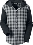 Hooded Checked Shirt, RED by EMP, Flanellhemd