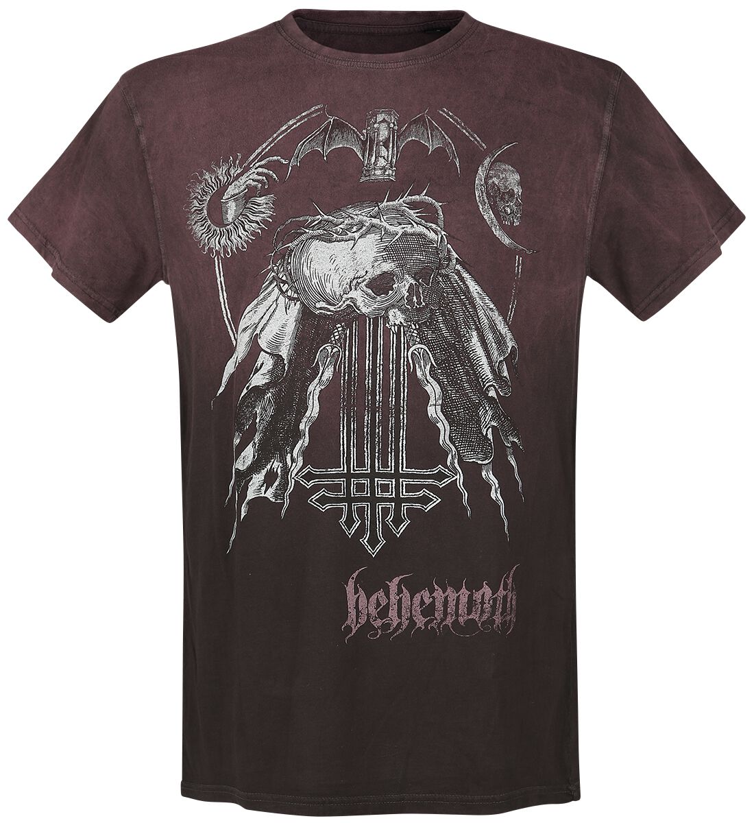 Image of Behemoth Profane Skull T-Shirt bordeaux