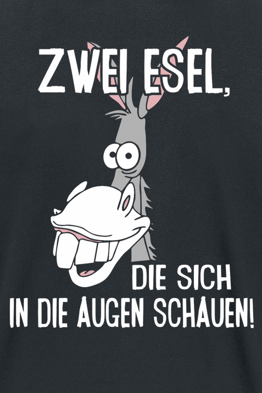 Tierisch T-Shirt - Zwei Esel, die sich in die Augen schauen! - M bis XL - für Männer - Größe XL - schwarz