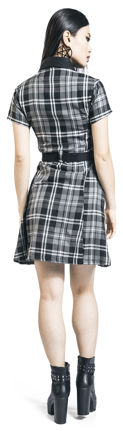 Poizen Industries Adelaide Dress Kurzes Kleid schwarz grau weiß