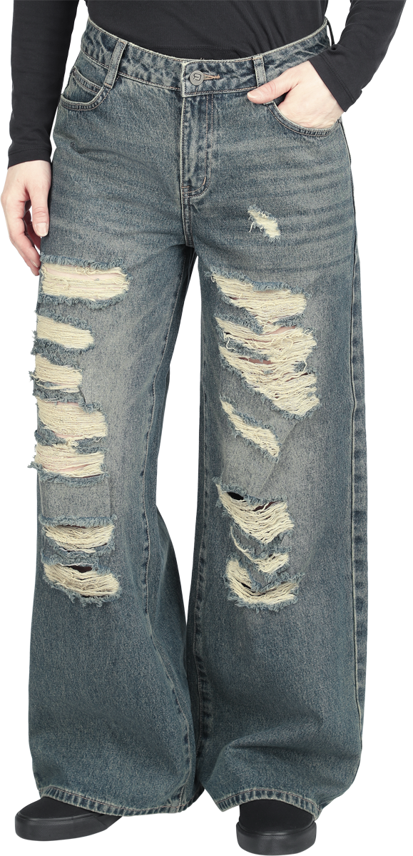 Thumbnail - RED by EMP Hose mit Cut-Outs Jeans blau grau in W34L32