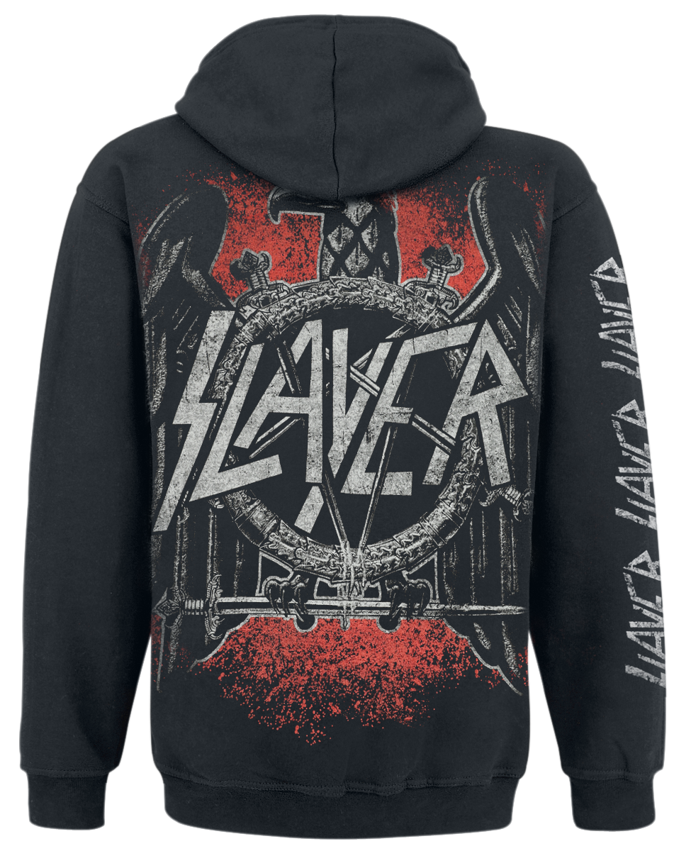 Slayer Kapuzenpullover - Black Eagle - S bis L - für Männer - Größe L - schwarz  - Lizenziertes Merchandise!