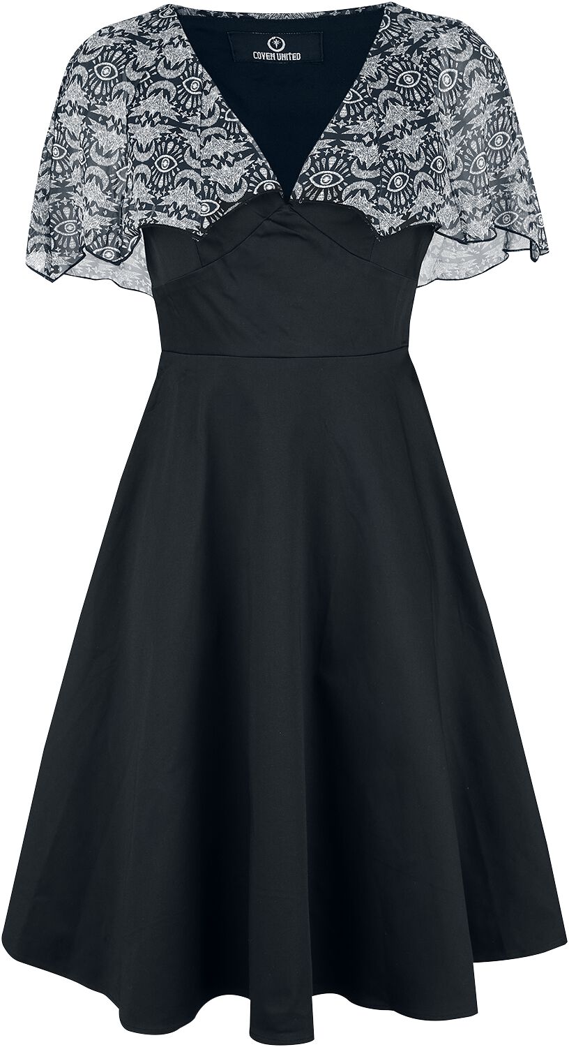 Coven United Batwing Cape Dress Mittellanges Kleid schwarz weiß – 40.01% Rabatt Coven United Batwing Cape Dress Mittellanges Kleid schwarz weiß – 40.01% Rabatt
