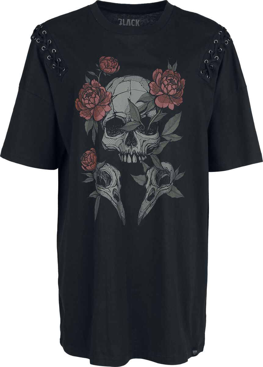Oversize T-Shirt - Beaks, Claws & Skulls printed Oversized T-Shirt - M bis XXL - für Damen - Größe L - schwarz - Frauen - female