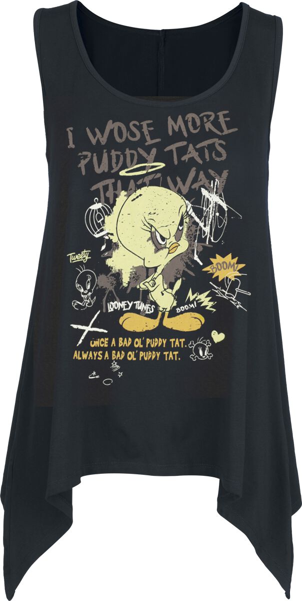 Looney Tunes Top - Tweety - S bis 3XL - für Damen - Größe XXL - schwarz  - EMP exklusives Merchandise!