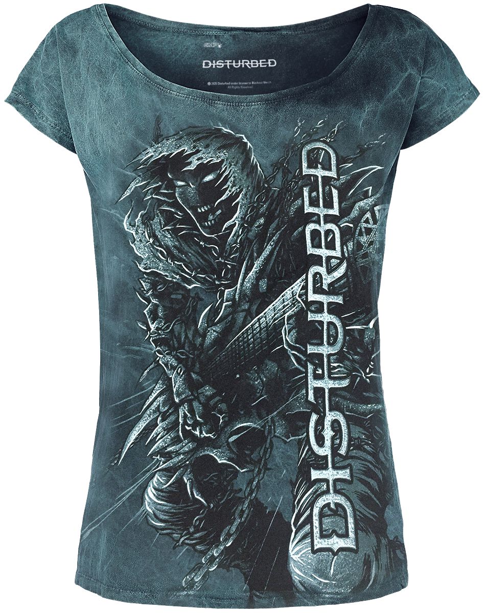 Disturbed T-Shirt - Disturbed Guitar - S bis 4XL - für Damen - Größe XXL - petrol  - EMP exklusives Merchandise!
