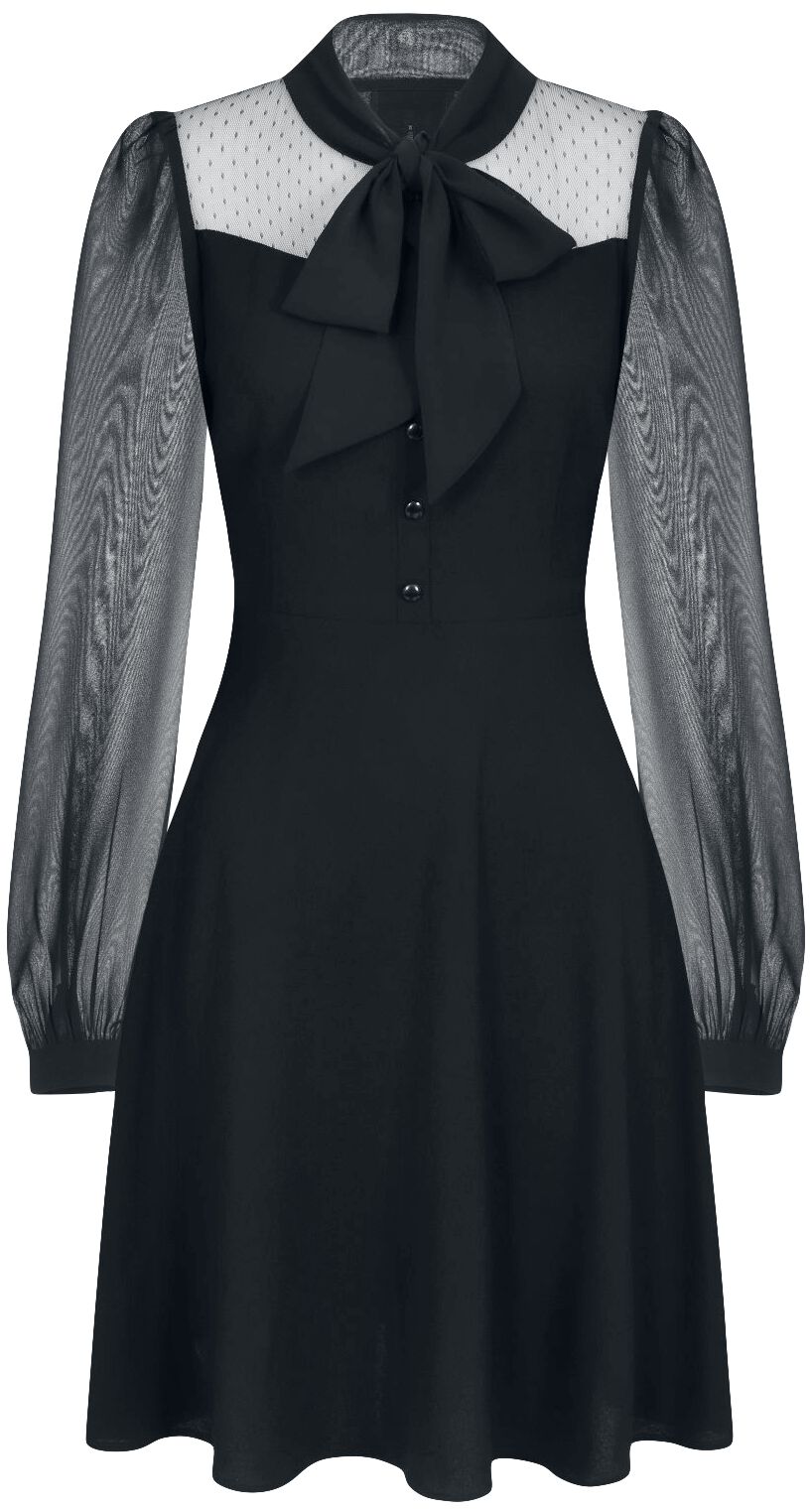 Hell Bunny Gothic Kleid knielang Darcia Mid Dress XS bis 4XL für Damen Größe M schwarz  - Onlineshop EMP