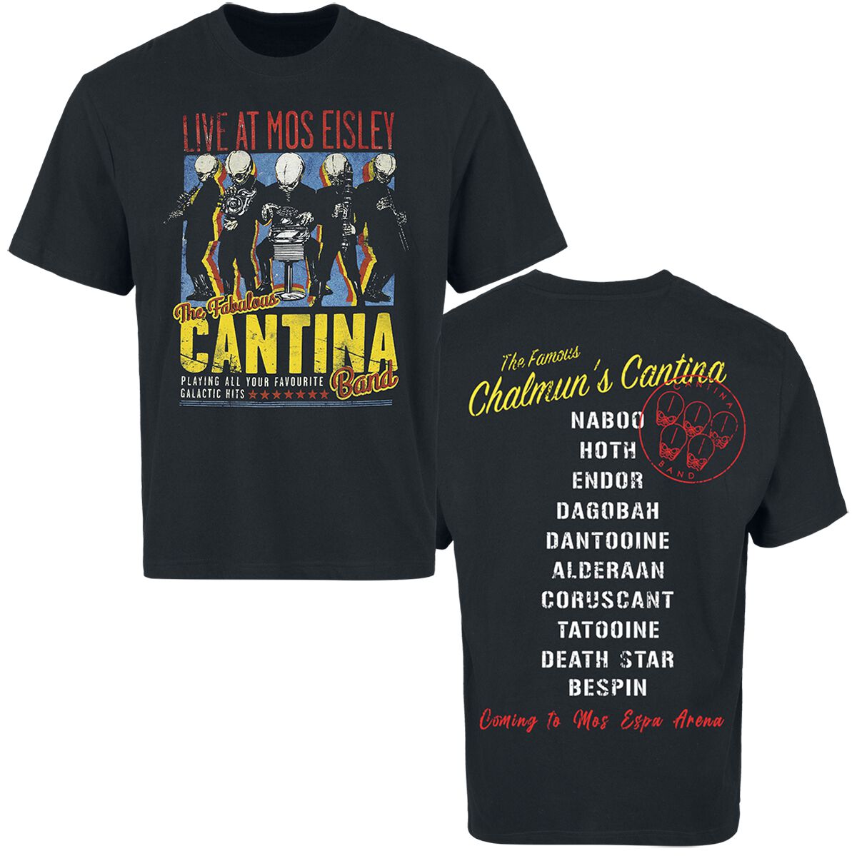 Star Wars - Disney T-shirt - Cantina Band On Tour - Heavyweight - M tot XXL - voor Mannen - zwart