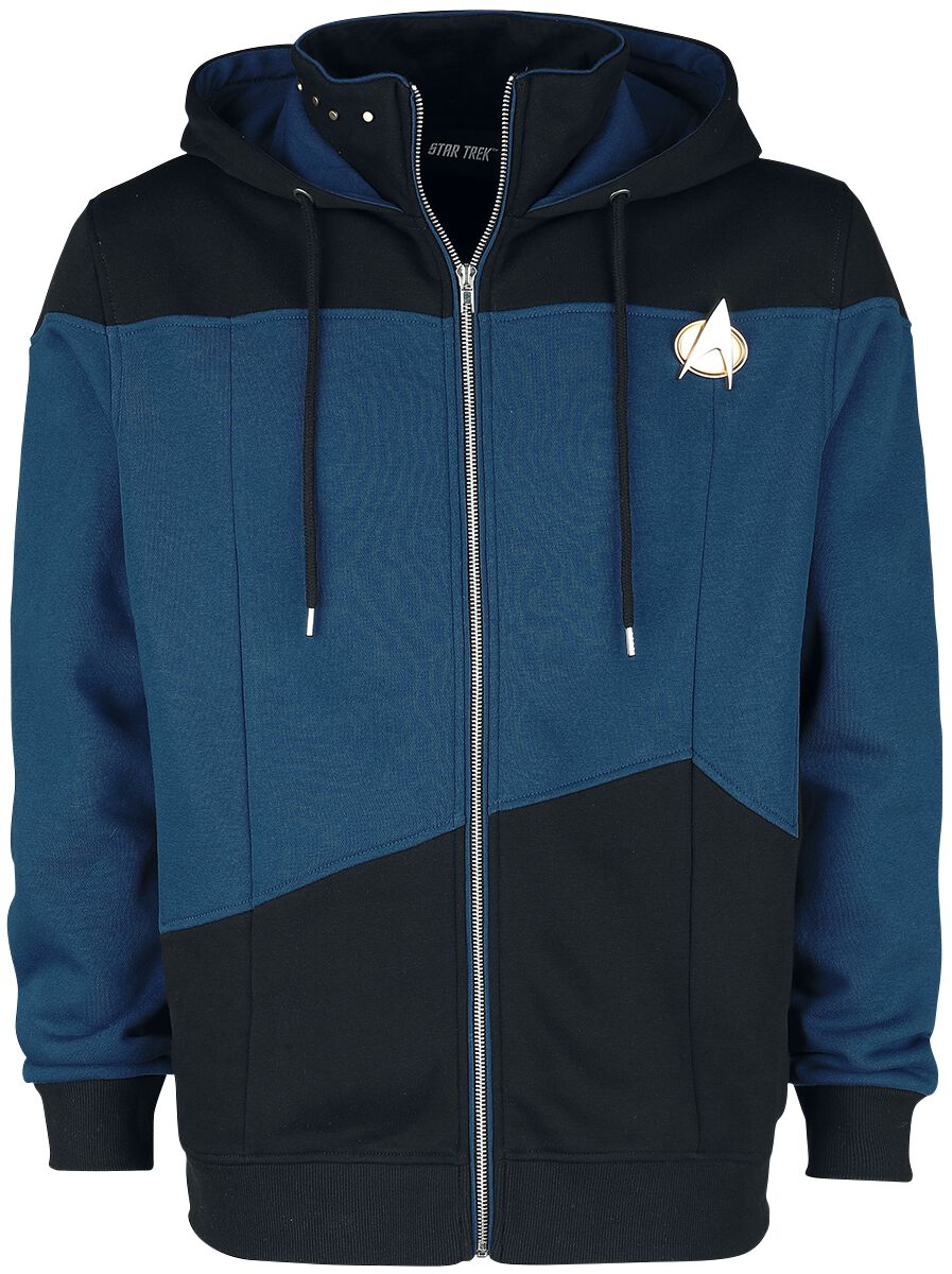 Levně Star Trek Starfleet Command Mikina s kapucí cerná/modrá