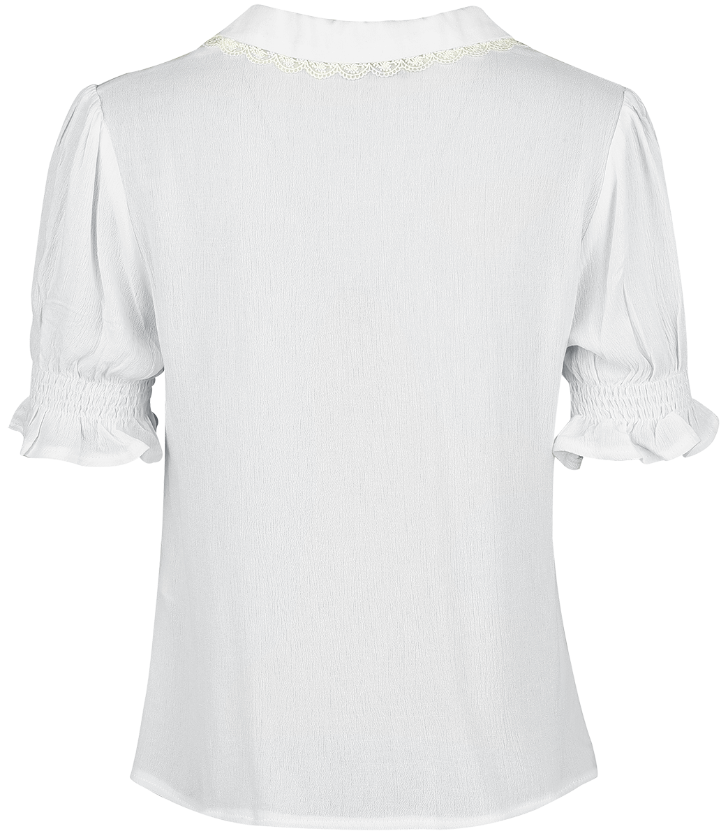 Voodoo Vixen Vintage Floral Emb Blouse Bluse weiß