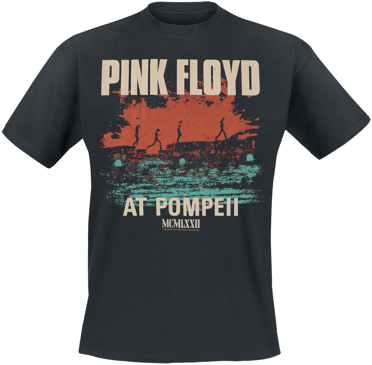 Koszulka Pink Floyd - T-shirt Live In Pompeii - Mężczyźni - czarny