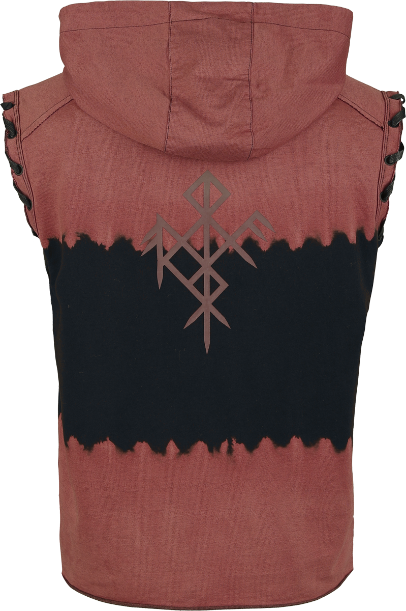 4068143326001 - Pagan Roots hooded TankTop Tank-Top schwarz rot in M