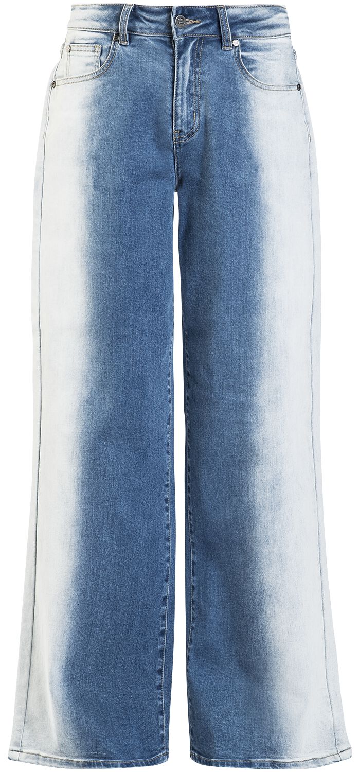 Jean de RED by EMP - Jeans mit weit geschnittenem Bein - W27L32 à W31L34 - pour Femme - bleu/blanc
