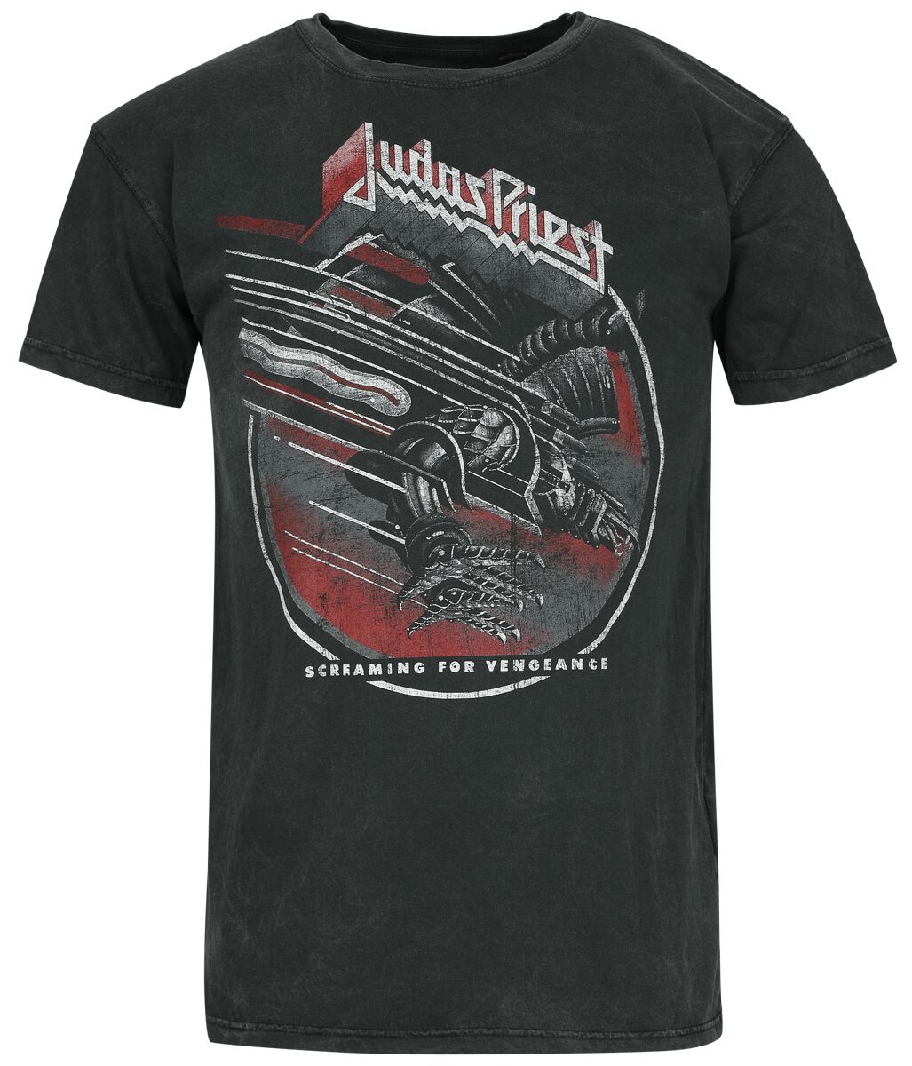 Judas Priest T-Shirt - SCF - S bis M - für Männer - Größe S - anthrazit  - Lizenziertes Merchandise!