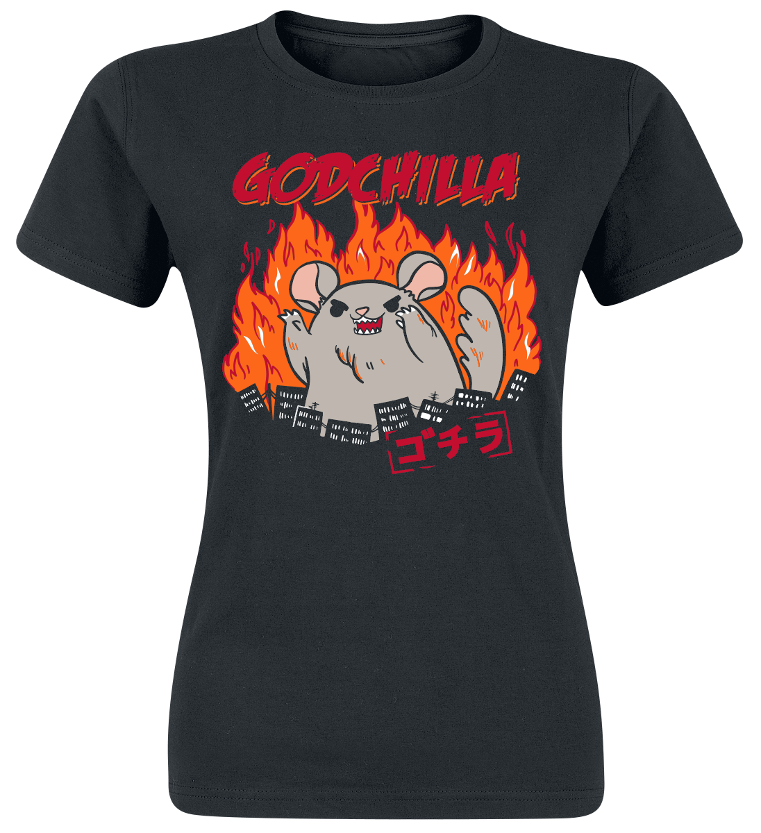 Godchilla -  - Girls shirt - black image