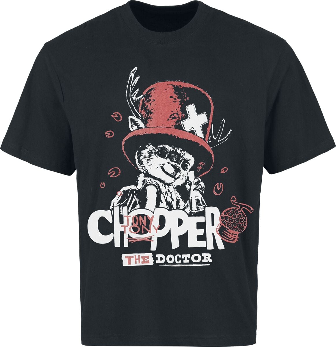 T-Shirt Oversize  de One Piece - Chopper - S à XXL - pour Homme - noir