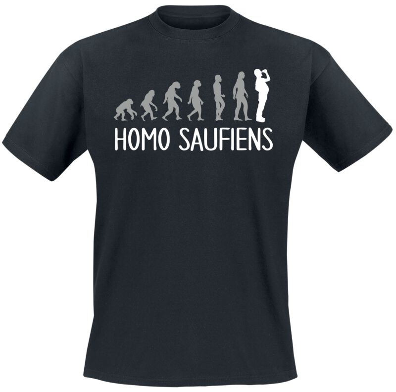 Alkohol & Party T-Shirt - Homo Saufiens - M bis 3XL - für Männer - Größe 3XL - schwarz