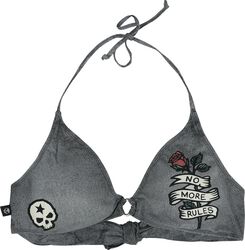 Bikini Top With Old Skool Prints, Rock Rebel by EMP, Bikini-Oberteil