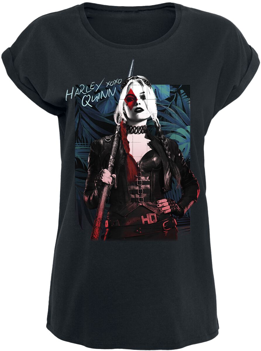 T-Shirt Manches courtes de Suicide Squad - Harley Quinn - S à XXL - pour Femme - noir