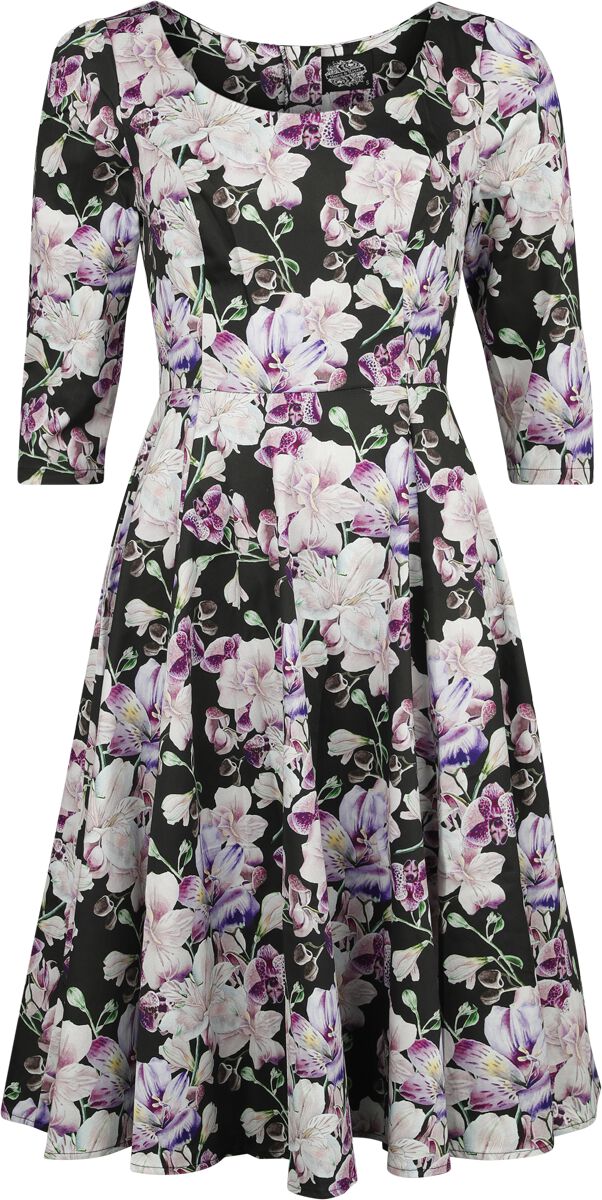 H&R London - Rockabilly Kleid knielang - XS bis 4XL - für Damen - Größe XS - multicolor