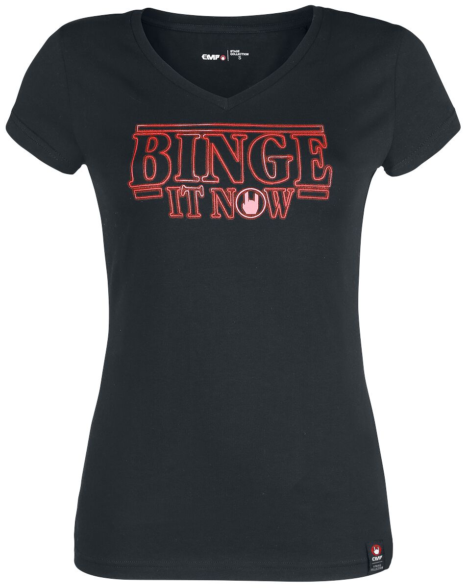T-Shirt Manches courtes de Collection EMP Stage - T-Shirt Noir Imprimé - S à XXL - pour Femme - noir