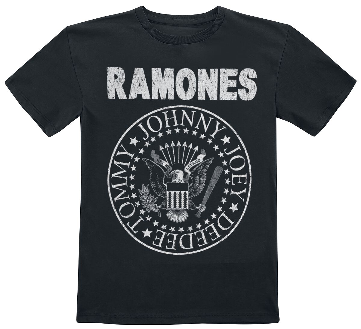 Ramones T-Shirt für Kinder - Kids - Seal Hey Ho Lets Go Backprint - für Mädchen & Jungen - schwarz  - Lizenziertes Merchandise!