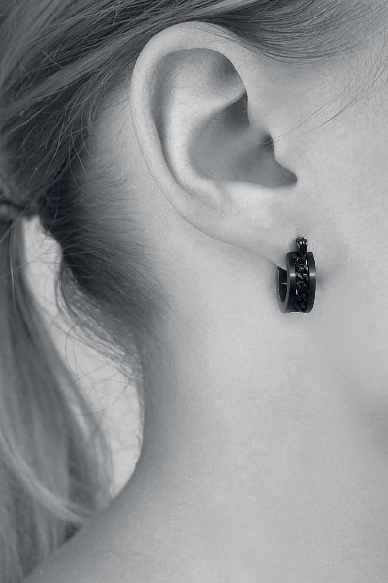 etNox hard and heavy Mesh Steel Ohrring schwarz