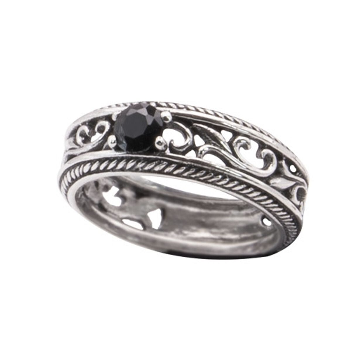 etNox - Gothic Ring - Princess - für Damen - schwarz/silberfarben