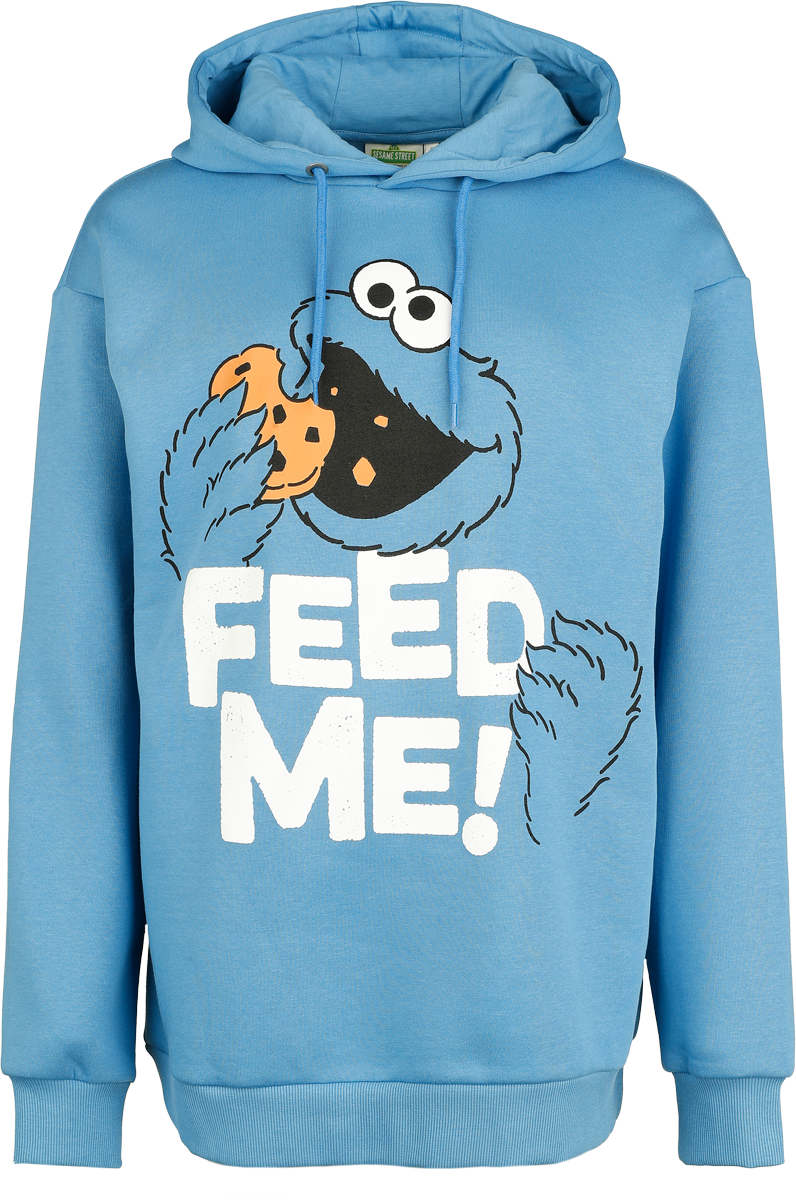 Sesame Street  Hoodie - Cookie Monster - Feed Me! - Oversized - for Women - blue