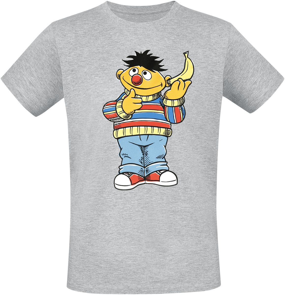 Sesamstraße T-Shirt - Ernie - Banane - M bis 3XL - für Männer - Größe XXL - grau  - EMP exklusives Merchandise!