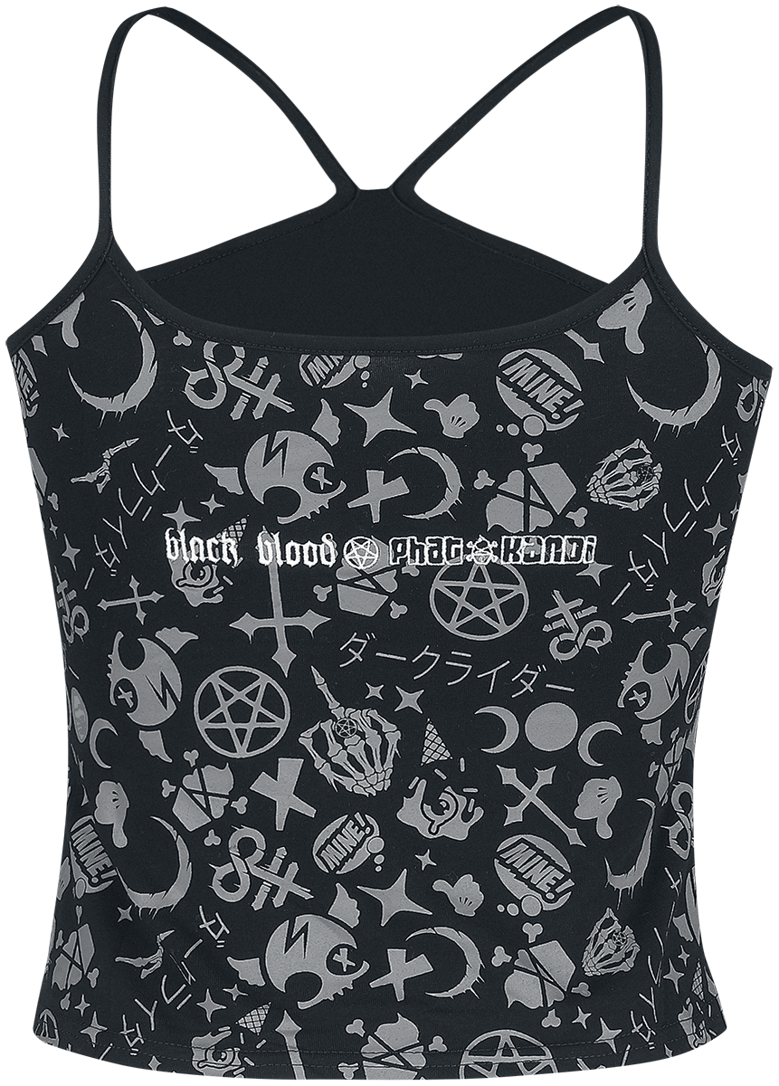 Black Blood by Gothicana - Gothic Top - Phat Kandi X Black Blood by Gothicana Top - M bis 4XL - für Damen - Größe L - schwarz