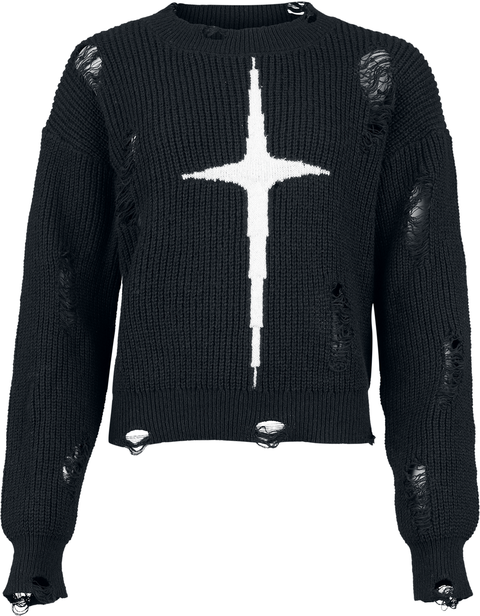 Banned Gothic Knit jumper - Kara Vex Jumper - for Women - black-white
